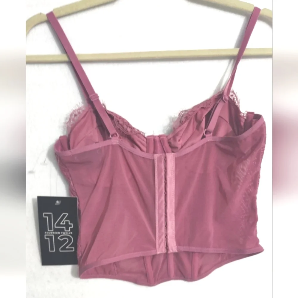 Lace Bustier in Pinkfourteen twelve lace corset crop top Size‎ M Color Pink